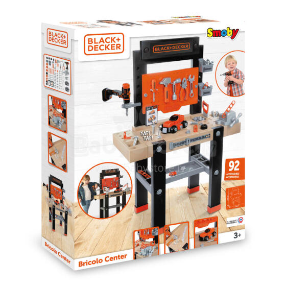 Smoby B&D Bricolo Centro Darbo Stalas 92 Vnt
