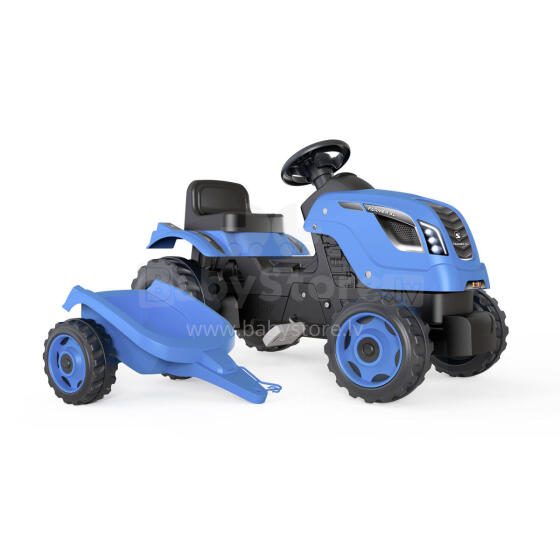 Smoby Traktorius Blue Farmer XL su Priekaba