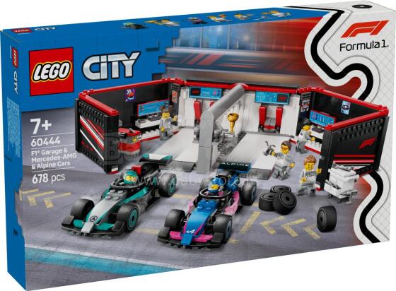 LEGO City F1 Garažas & Mercedes-AMG & Alpine Automobiliai