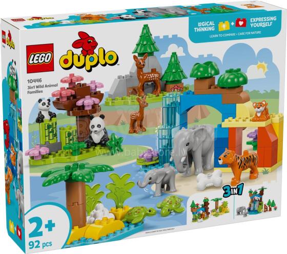 LEGO DUPLO 3in1 Laukiniai Gyvūnų Šeimos