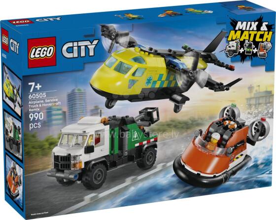 LEGO miesto lėktuvas, aptarnavimo sunkvežimis ir oro plaustas