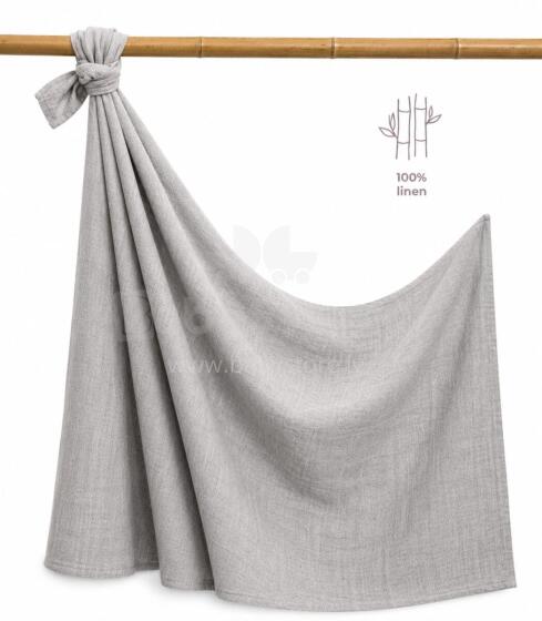 La Bebe™ Eco Natural Linen Swaddle Art.292588 Grey Aukštos kokybės vystymo antklodė, pagaminta iš natūralaus lino (150x100 cm)