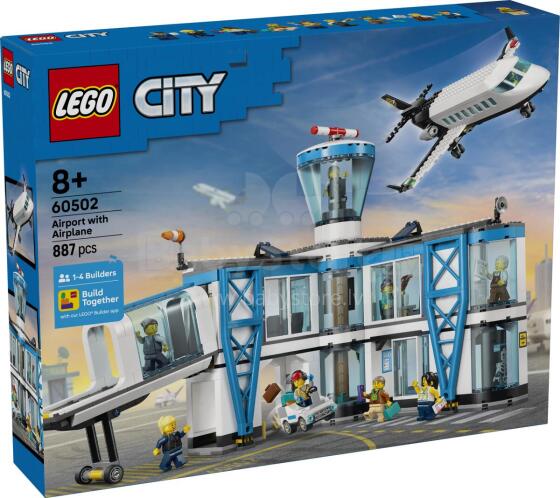 LEGO miesto oro uostas su lėktuvu