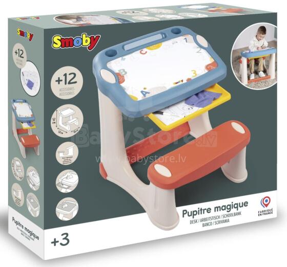 Smoby stalas 2in1 spalvingas
