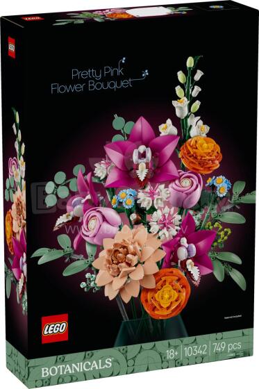 LEGO Botanicals Gražus Rožinis Gėlių Puokštė