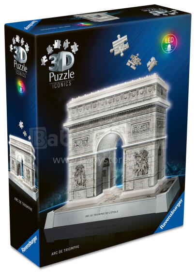 Ravensburger 3D Dėlionė su LED Šviesa: Triumfo Arkos