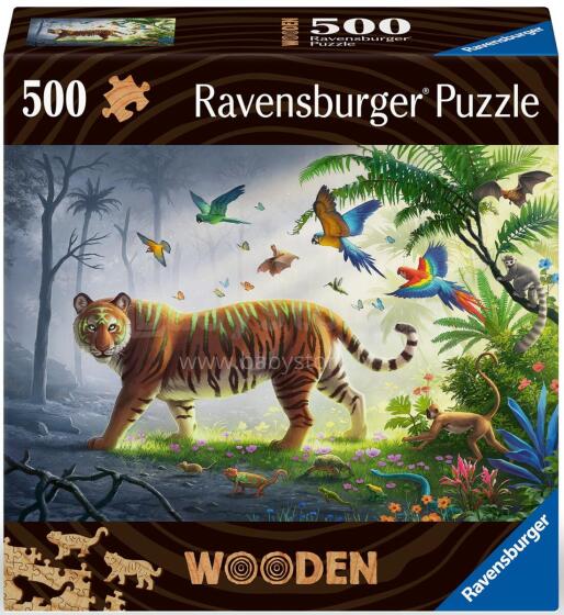 Ravensburger medinis dėlionė 500 vnt. Tigro džiunglėse