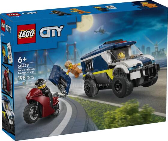 LEGO miesto policijos kalinių transporto furgonas