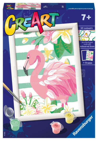 Ravensburger dažykite pagal numerius flamingą