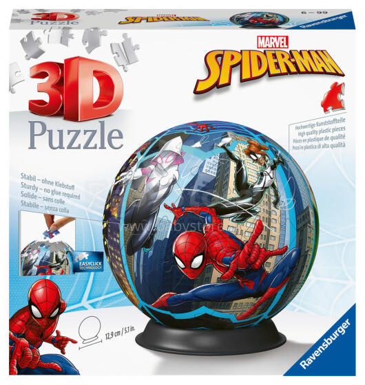 Ravensburger 3D dėlionė kamuolys 72 vnt. Spiderman