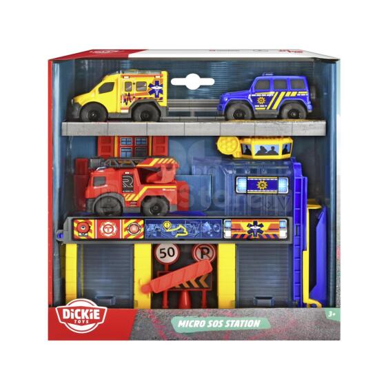 Dickie Toys Gelbėjimo Paslaugų Stotis ir Transporto Priemonių Žaidimų Rinkinys