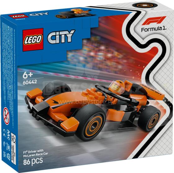 LEGO City F1 vairuotojas su McLaren lenktynių automobiliu
