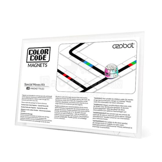Ozobot spalvotų kodų magnetų specialių judesių rinkinys 18 plytelių