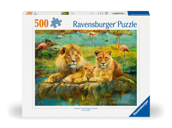 Ravensburger dėlionė 500 vnt Liūtai savanoje 
