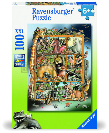 Ravensburger dėlionė 100 vnt. Gyvūnai ant paveikslėlio rėmo