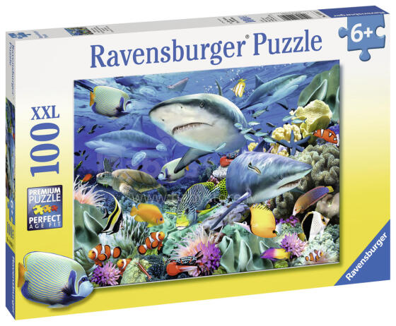 Ravensburger dėlionė 100 vnt. Rifo ryklių