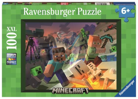 Ravensburger dėlionė 100 vnt. Minecraft Monstrai