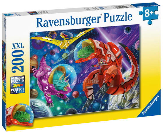 Ravensburger dėlionė 200 vnt. Kosminiai Dinosuarai