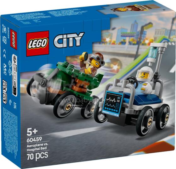 LEGO City Lėktuvas prieš Ligoninės Lovos Automobilį