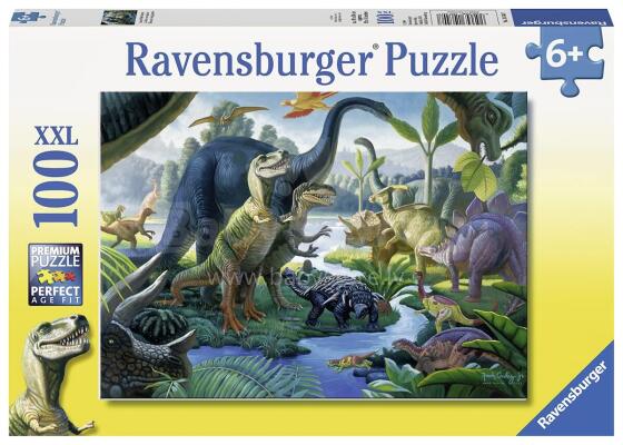 Ravensburger dėlionė 100 vnt. Milžinų žemė Dinosaurus