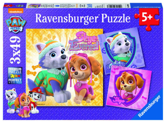 Ravensburger Puzzle 3x49 Pieces: Skye and Everest
