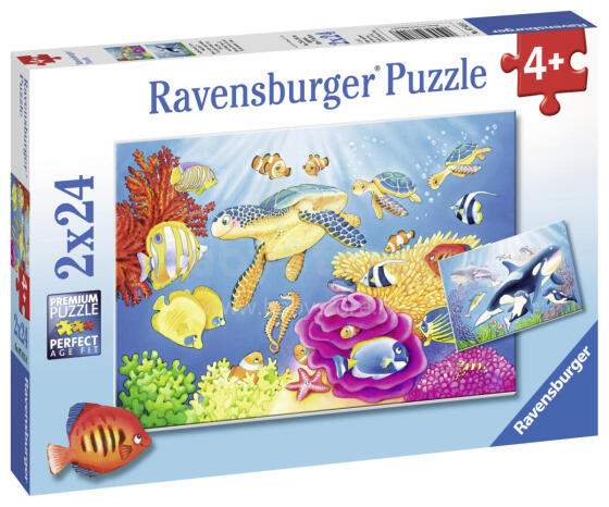 Ravensburger dėlionė 2x24 vnt. Spalvingas povandeninis pasaulis