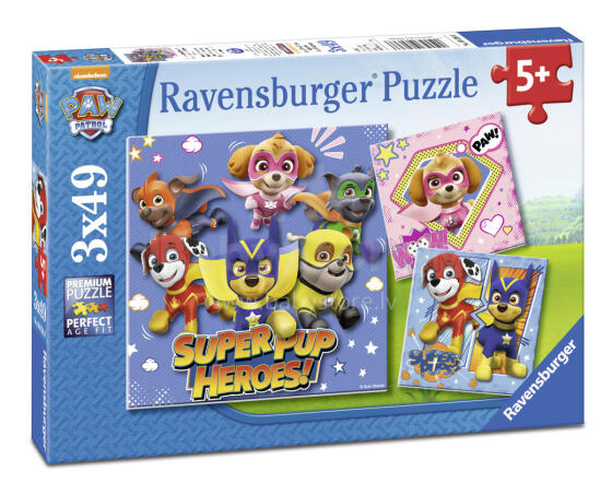 Ravensburger dėlionė 3x49 vnt Paw Patrol SuperPup Heroes