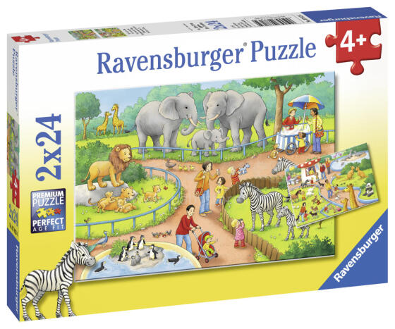 Ravensburger dėlionė 2x24 vnt. Apsilankymas zoologijos sode