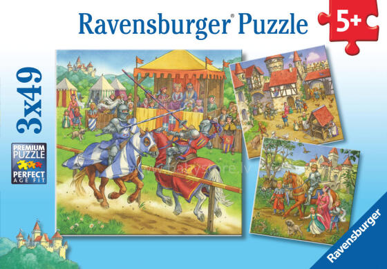 Ravensburger dėlionė 3x49 vnt. Riterių turnyras