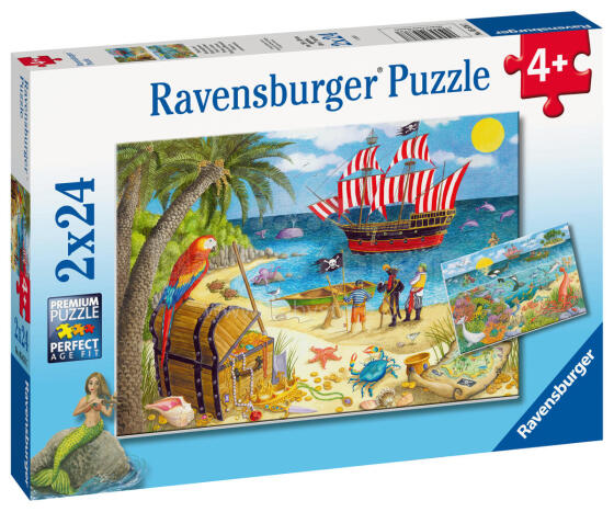 Ravensburger dėlionė 2x24 vnt. Piratai ir undinės