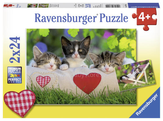 Ravensburger dėlionė 2x24 vnt. katės