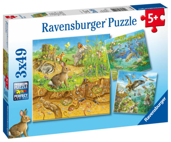 Ravensburger dėlionė 3x49 vnt. Gyvūnai