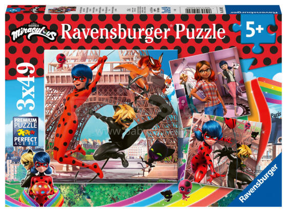 Ravensburger dėlionė 3x49 vnt. Miraculous