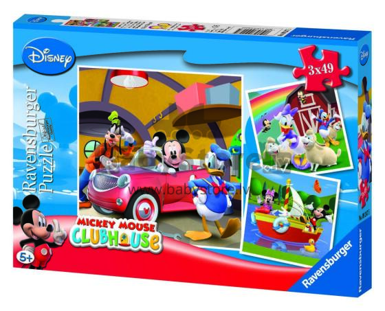 Ravensburger dėlionė 3x49 vnt. Mickey Mouse Clubhouse