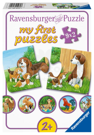 Ravensburger Mano Pirmasis Dėlionė 9x2 vnt Ūkio Gyvūnai