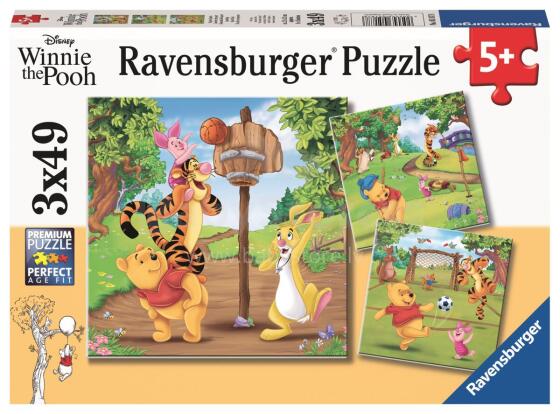Ravensburger dėlionė 3x49 vnt. Pūkuotukas - Sporto diena
