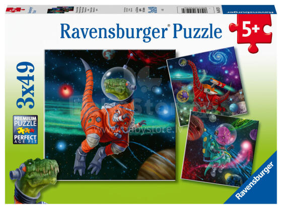 Ravensburger dėlionė 3x49 vnt. Pasaulis dinosaurų