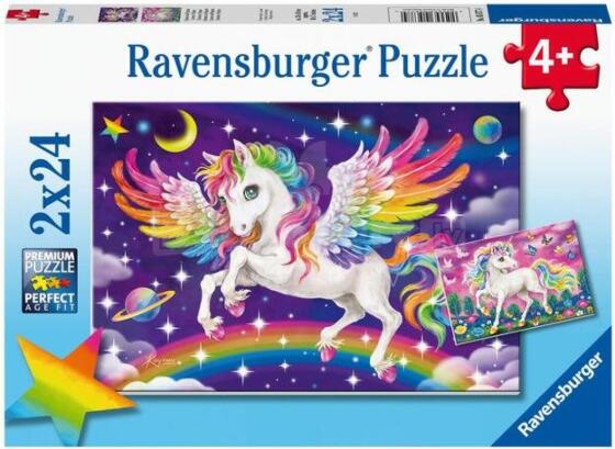 Ravensburger dėlionė 2x24 vnt. Vienaragis ir Pegasas