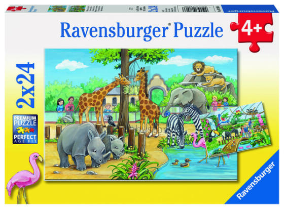 Ravensburger dėlionė 2x24 vnt. Sveiki atvykę į zoologijos sodą