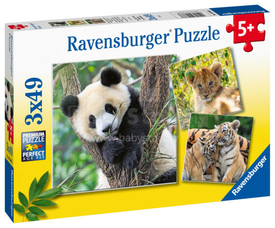 Ravensburger dėlionė 3x49 vnt. Laukinė gamta