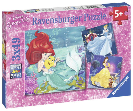 Ravensburger dėlionė 3x49 vnt. Disney Princesė Nuotykis