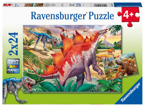 Ravensburger dėlionė 2x24 vnt Dinosaurus