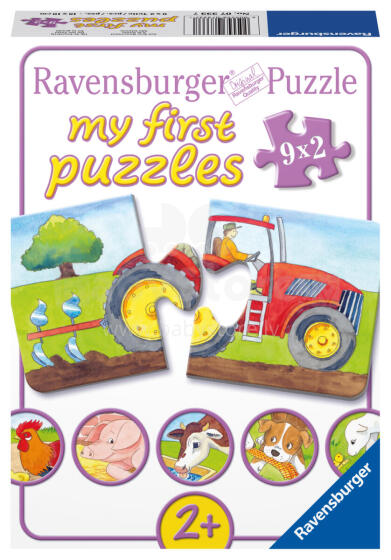 Ravensburger Mano Pirmasis Dėlionė 9x2 vnt Ūkis