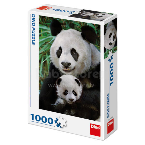Dino dėlionė 1000 vnt. Panda su kūdikiu