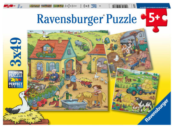 Ravensburger dėlionė 3x49 vnt Ūkyje