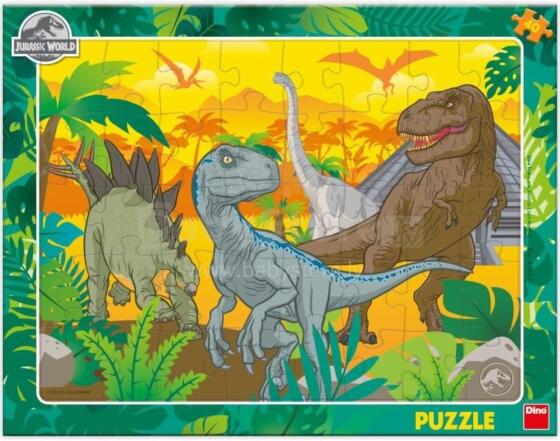 Dino rėmelio dėlionė 40 vnt., Dinozaurų pasaulis