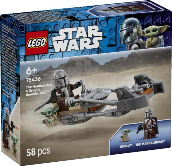 LEGO Star Wars Mandalorianas ir Grogu motociklas
