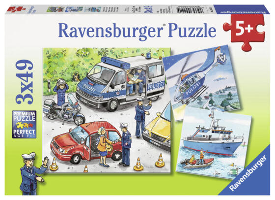 Ravensburger dėlionė 3x49 vnt Policijos veiksmas