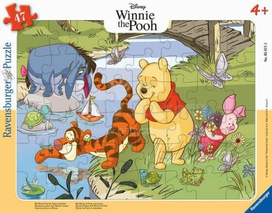 
Ravensburger rėmelio dėlionė 47 vnt su Pūkuotuku gamtoje