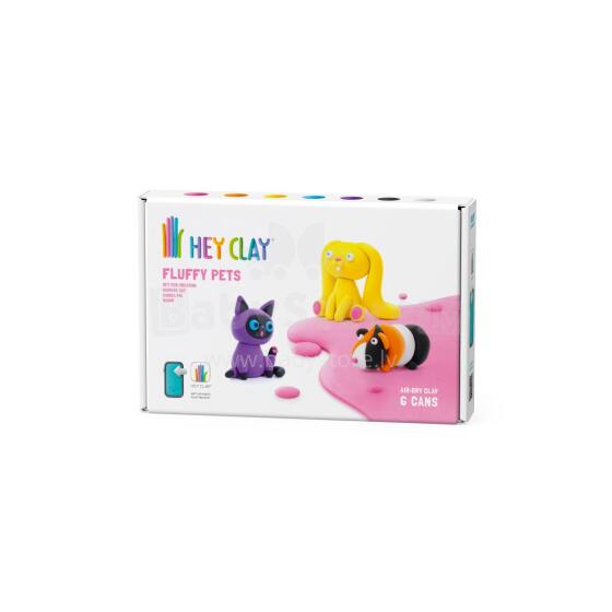 HEY CLAY modelino molis 6 vnt.: pūkuotų gyvūnų pasirinkimas